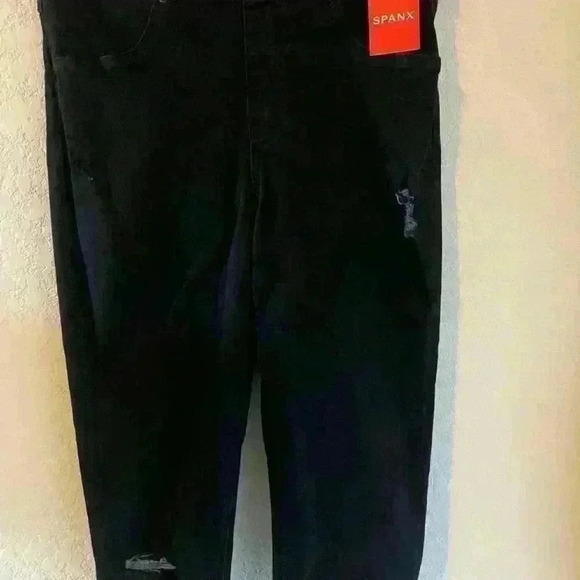 Spanx Vintage Distressed Pull On Tummy Shaping Skinny Jeans Vintage Black Size M - Picture 3 of 12